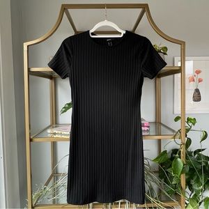Forever 21 Black Ribbed Knit Dress